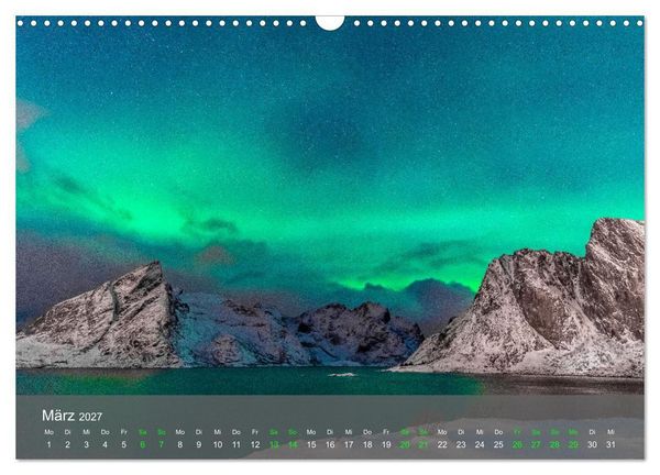 Produktbild: Naturwunder Polarlicht (Wandkalender 2027 DIN A3 quer), CALVENDO Monatskalender