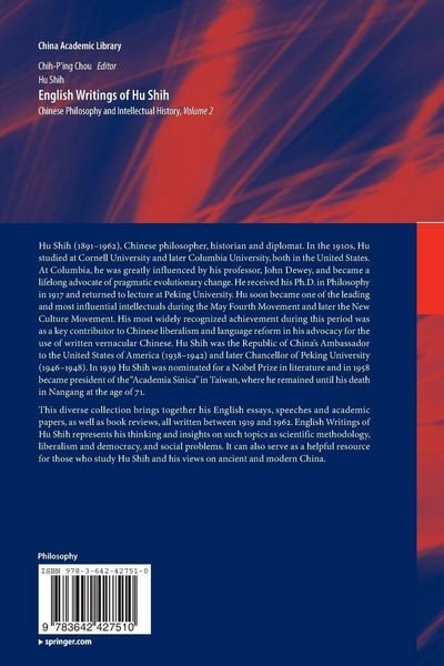 Produktbild: English Writings of Hu Shih