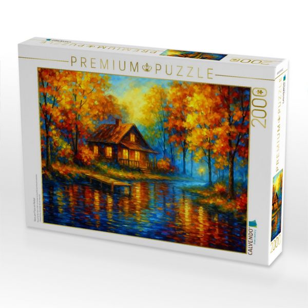 Produktbild: CALVENDO Puzzle Haus am Fluss im Herbst | 2000 Teile Lege-Gr&ouml;&szlig;e 90x67cm Foto-Puzzle f&uuml;r gl&uuml;ckliche Stunden