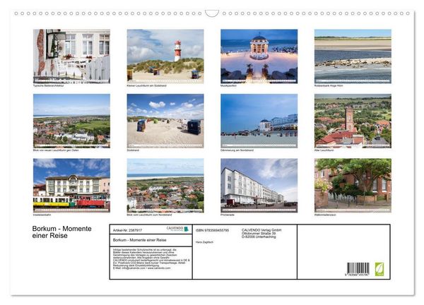 Produktbild: Borkum - Momente einer Reise (Wandkalender 2027 DIN A2 quer), CALVENDO Monatskalender