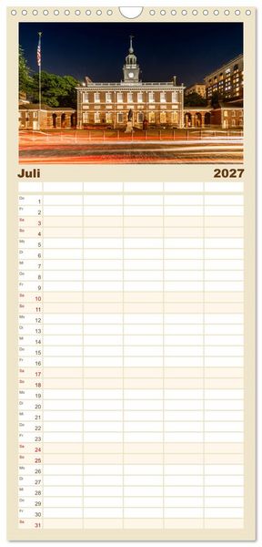 Produktbild: Familienplaner 2027 - Faszination USA - Eine Reise durch Stadt und Natur mit 5 Spalten (Wandkalender, 21 x 45 cm) CALVENDO