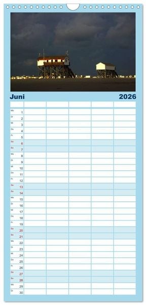 Produktbild: Familienplaner 2026 - St. Peter Ording 2026 mit 5 Spalten (Wandkalender, 21 x 45 cm) CALVENDO