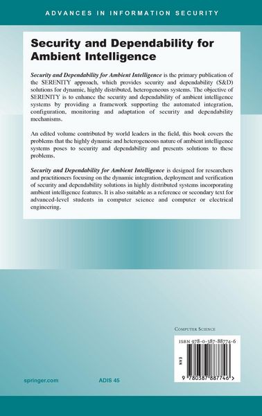 Produktbild: Security and Dependability for Ambient Intelligence