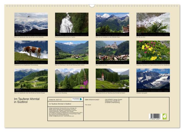 Produktbild: Im Tauferer Ahrntal in S&uuml;dtirol (Wandkalender 2026 DIN A2 quer), CALVENDO Monatskalender