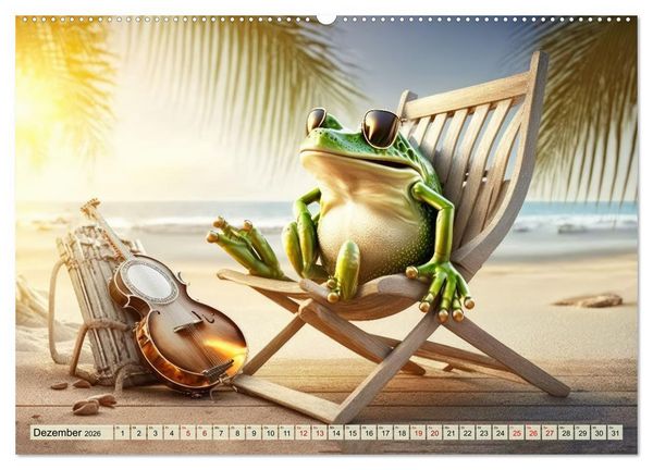 Produktbild: Frosch Konzert (hochwertiger Premium Wandkalender 2026 DIN A2 quer), Kunstdruck in Hochglanz