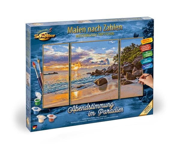 Schipper 609260906 - Malen nach Zahlen, Abendstimmung im Paradies, Triptychon, 50 x 80 cm