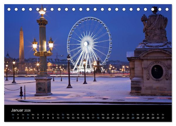 Produktbild: Paris bei Nacht 2026 (Tischkalender 2026 DIN A5 quer), CALVENDO Monatskalender