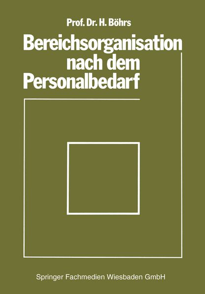 Produktbild: Bereichsorganisation nach dem Personalbedarf