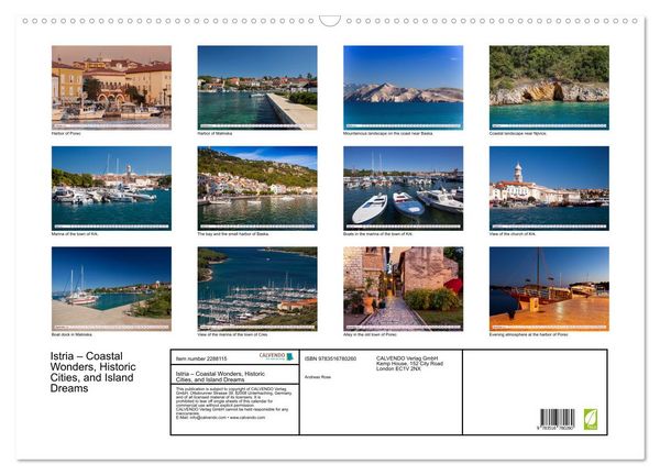 Produktbild: Istria &ndash; Coastal Wonders, Historic Cities, and Island Dreams (Wall Calendar 2027 DIN A2 landscape), CALVENDO 12 Month Wall Calendar
