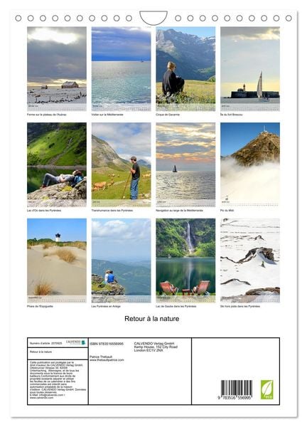 Produktbild: Retour &agrave; la nature (Calendrier mural 2026 DIN A4 horizontal), CALVENDO calendrier mensuel