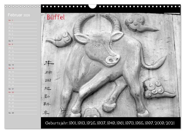 Produktbild: Das Chinesische Horoskop / Geburtstagskalender (Wandkalender 2026 DIN A3 quer), CALVENDO Monatskalender