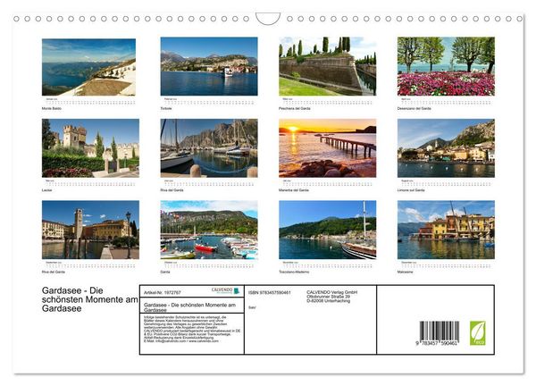 Produktbild: Gardasee - Die sch&ouml;nsten Momente am Gardasee (Wandkalender 2026 DIN A3 quer), CALVENDO Monatskalender