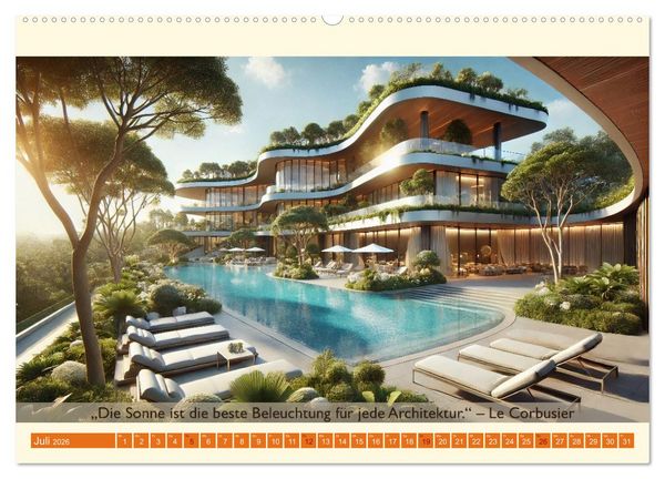 Produktbild: Architektur und Natur im Rhythmus der Jahreszeiten (Wandkalender 2026 DIN A2 quer), CALVENDO Monatskalender