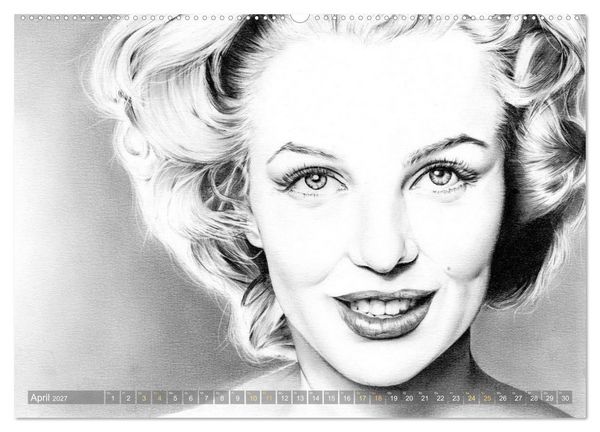 Produktbild: Hollywood Ikonen in Bleistift (Wandkalender 2027 DIN A2 quer), CALVENDO Monatskalender