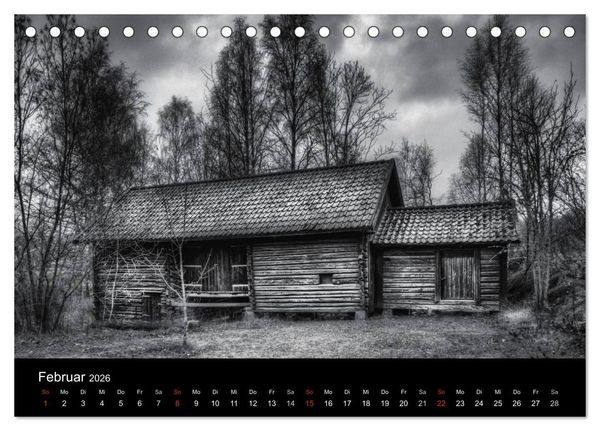 Produktbild: Objekte in schwarz weiss (Tischkalender 2026 DIN A5 quer), CALVENDO Monatskalender