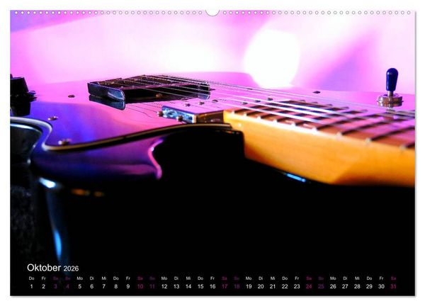 Produktbild: SPOTLIGHTS - Gitarren im Scheinwerferlicht (hochwertiger Premium Wandkalender 2026 DIN A2 quer), Kunstdruck in Hochglanz