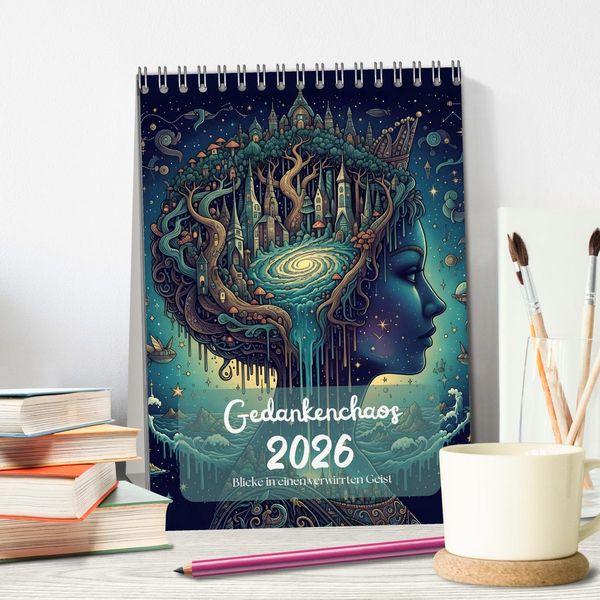 Produktbild: Gedankenchaos - Blicke in einer verwirrten Geist (Tischkalender 2026 DIN A5 hoch), CALVENDO Monatskalender