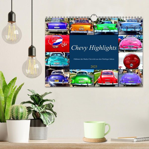 Produktbild: Chevy Highlights - Oldtimer der Marke Chevrolet aus den F&uuml;nfziger Jahren (Wandkalender 2025 DIN A4 quer), CALVENDO Monatskalender