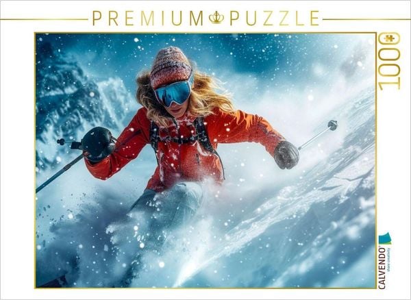 CALVENDO Puzzle Skifahren, pure Leidenschaft | 1000 Teile Lege-Größe 64x48cm Foto-Puzzle für glückliche Stunden