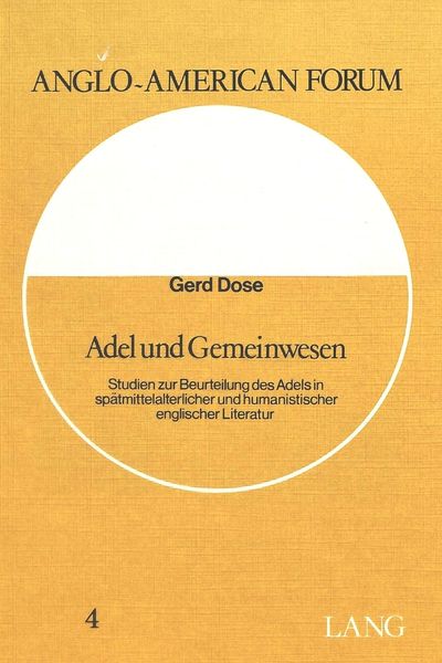 Produktbild: Adel und Gemeinwesen