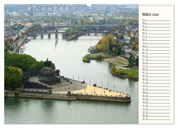 Produktbild: Der Rhein. Oberes Mittelrheintal von Bingen bis Koblenz (hochwertiger Premium Wandkalender 2026 DIN A2 quer), Kunstdruck in Hochglanz