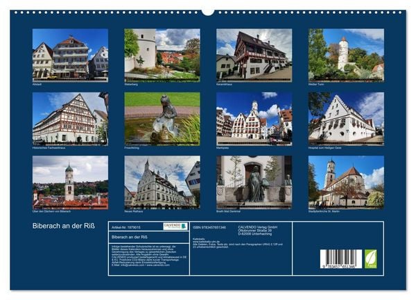 Produktbild: Biberach an der Ri&szlig; (hochwertiger Premium Wandkalender 2026 DIN A2 quer), Kunstdruck in Hochglanz