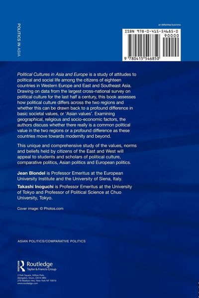 Produktbild: Political Cultures in Asia and Europe