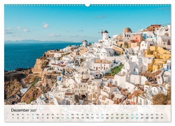 Produktbild: Oia Santorini - Bilderbuch-Dorf von Griechenland (hochwertiger Premium Wandkalender 2027 DIN A2 quer), Kunstdruck in Hochglanz