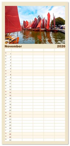 Produktbild: Familienplaner 2026 - Sch&ouml;ne Ostsee - Impressionen &uuml;bers Jahr mit 5 Spalten (Wandkalender, 21 x 45 cm) CALVENDO
