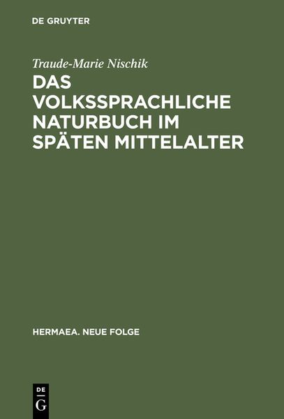 Produktbild: Das volkssprachliche Naturbuch im sp&auml;ten Mittelalter