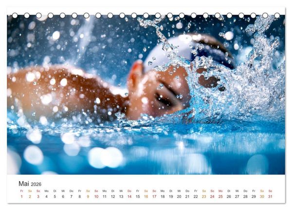 Produktbild: Schwimmen - Bahn f&uuml;r Bahn (Tischkalender 2026 DIN A5 quer), CALVENDO Monatskalender