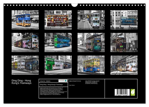 Produktbild: Ding Ding - Hong Kong's Tramways (Wandkalender 2026 DIN A3 quer), CALVENDO Monatskalender