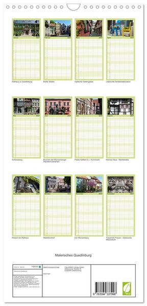 Produktbild: Familienplaner 2027 - Malerisches Quedlinburg mit 5 Spalten (Wandkalender, 21 x 45 cm) CALVENDO