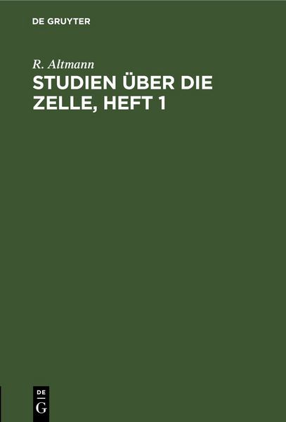 Produktbild: Studien &uuml;ber die Zelle, Heft 1