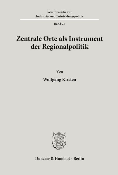 Produktbild: Zentrale Orte als Instrument der Regionalpolitik.