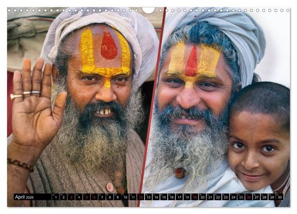 Produktbild: INDIEN Menschen Farben Impressionen (Wandkalender 2026 DIN A3 quer), CALVENDO Monatskalender