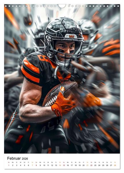Produktbild: American Football - coole M&auml;nner (Wandkalender 2026 DIN A3 hoch), CALVENDO Monatskalender