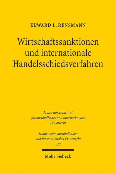 Produktbild: Wirtschaftssanktionen und internationale Handelsschiedsverfahren