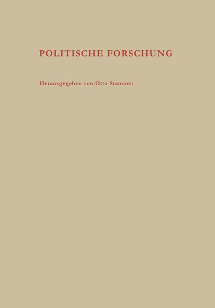 Produktbild: Politische Forschung