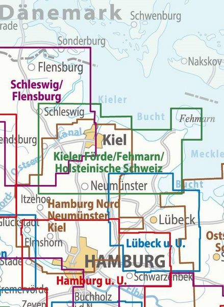 Produktbild: BVA ADFC Regionalkarte Kieler F&ouml;rde Holsteinische Schweiz & Fehmarn 1:75.000