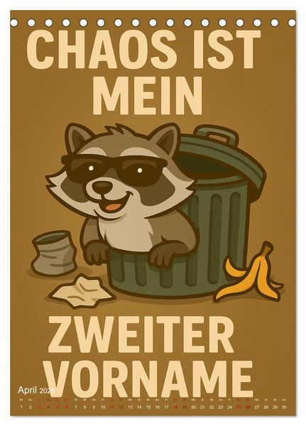 Produktbild: Tierisch eigenwillig - Weil normal langweilig w&auml;re (Tischkalender 2026 DIN A5 hoch), CALVENDO Monatskalender