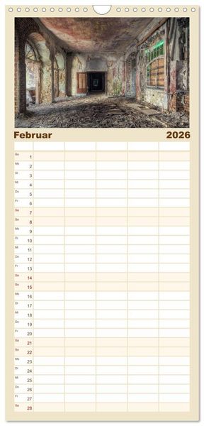 Produktbild: Familienplaner 2026 - Verlassene Orte im Harz mit 5 Spalten (Wandkalender, 21 x 45 cm) CALVENDO