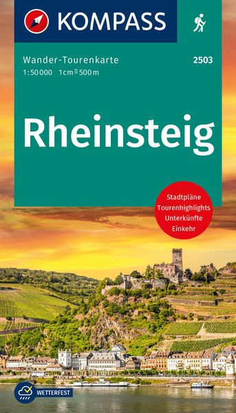 KOMPASS Wander-Tourenkarte Rheinsteig 1:50.000