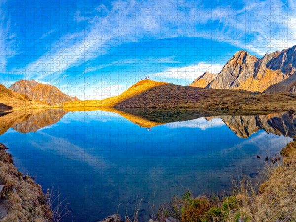 Produktbild: CALVENDO Puzzle Der Hacklsee in der Spiegelung | 1000 Teile Lege-Gr&ouml;&szlig;e 64x48cm Foto-Puzzle f&uuml;r gl&uuml;ckliche Stunden