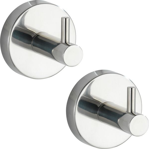 Produktbild: Wandhaken Uno Mod. Bosio Edelstahl gl&auml;nzend 2er Set, rostfrei