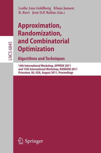 Produktbild: Approximation, Randomization, and Combinatorial Optimization. Algorithms and Techniques