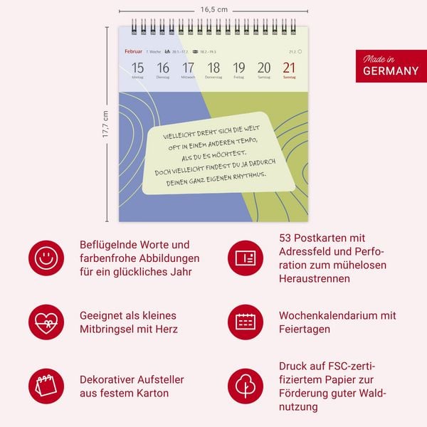 Produktbild: Clara Louise: Dort, wo die Sterne funkeln Premium-Postkartenkalender 2027 - 53 Postkarten mit poetischen Gedanken