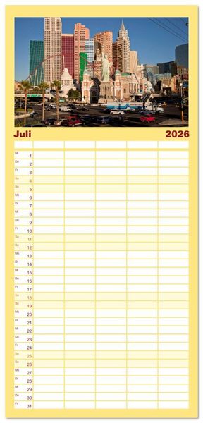Produktbild: Familienplaner 2026 - USA - Der S&uuml;dwesten mit 5 Spalten (Wandkalender, 21 x 45 cm) CALVENDO
