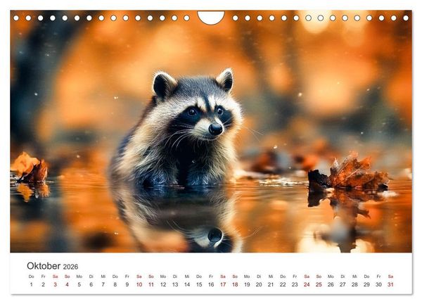 Produktbild: Frech, flauschig, fantastisch - Der Waschb&auml;ren-Kalender (Wandkalender 2026 DIN A4 quer), CALVENDO Monatskalender
