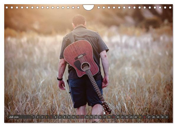 Produktbild: Gitarre - Freiheit Tr&auml;ume (Wandkalender 2026 DIN A4 quer), CALVENDO Monatskalender